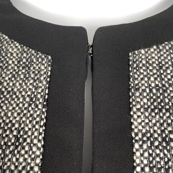 Talbots‎ Blazer Jacket Size 14 Black White Cotton Blend Office Career CJ-1032 - Picture 4 of 7